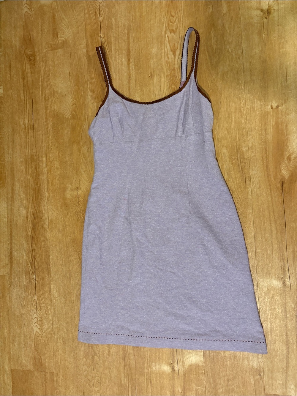 Nanette Lepore Lavender Dress with Brown Contrast Stitching